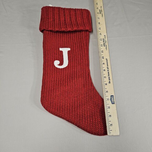 Wondershop Target Monogram Christmas Stocking Letter J Initial Red Holiday - Picture 3 of 6